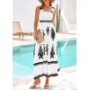 imagePRETTYGARDEN Womens Summer Boho Maxi Dress 2026 Casual Sleeveless Square Neck Floral Aline Smocked Beach Dresses with PocketsFloral White Black