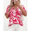 imagePRETTYGARDEN Womens Summer Boho Tops 2026 Vacation Outfits Casual Tie Front V Neck Peasant Blouses Puff Short Sleeve ShirtsRed Flower