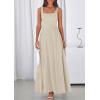 imagePRETTYGARDEN Womens Summer Dresses 2026 Sleeveless Elegant Square Neck Aline Swing Maxi Beach Wedding Guest Dress PocketsBeige