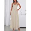 imagePRETTYGARDEN Womens Summer Dresses 2026 Sleeveless Elegant Square Neck Aline Swing Maxi Beach Wedding Guest Dress PocketsBeige