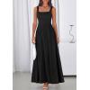 imagePRETTYGARDEN Womens Summer Dresses 2026 Sleeveless Elegant Square Neck Aline Swing Maxi Beach Wedding Guest Dress PocketsBlack