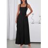 imagePRETTYGARDEN Womens Summer Dresses 2026 Sleeveless Elegant Square Neck Aline Swing Maxi Beach Wedding Guest Dress PocketsBlack