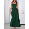 imagePRETTYGARDEN Womens Summer Dresses 2026 Sleeveless Elegant Square Neck Aline Swing Maxi Beach Wedding Guest Dress PocketsDark Green