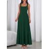 imagePRETTYGARDEN Womens Summer Dresses 2026 Sleeveless Elegant Square Neck Aline Swing Maxi Beach Wedding Guest Dress PocketsDark Green