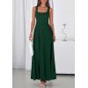 imagePRETTYGARDEN Womens Summer Dresses 2026 Sleeveless Elegant Square Neck Aline Swing Maxi Beach Wedding Guest Dress PocketsDark Green