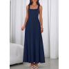 imagePRETTYGARDEN Womens Summer Dresses 2026 Sleeveless Elegant Square Neck Aline Swing Maxi Beach Wedding Guest Dress PocketsNavy