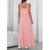 imagePRETTYGARDEN Womens Summer Dresses 2026 Sleeveless Elegant Square Neck Aline Swing Maxi Beach Wedding Guest Dress PocketsPink