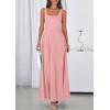 imagePRETTYGARDEN Womens Summer Dresses 2026 Sleeveless Elegant Square Neck Aline Swing Maxi Beach Wedding Guest Dress PocketsPink