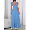 imagePRETTYGARDEN Womens Summer Dresses 2026 Sleeveless Elegant Square Neck Aline Swing Maxi Beach Wedding Guest Dress PocketsSky Blue