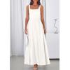 imagePRETTYGARDEN Womens Summer Dresses 2026 Sleeveless Elegant Square Neck Aline Swing Maxi Beach Wedding Guest Dress PocketsWhite