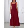 imagePRETTYGARDEN Womens Summer Dresses 2026 Sleeveless Elegant Square Neck Aline Swing Maxi Beach Wedding Guest Dress PocketsWine Red