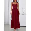 imagePRETTYGARDEN Womens Summer Dresses 2026 Sleeveless Elegant Square Neck Aline Swing Maxi Beach Wedding Guest Dress PocketsWine Red