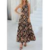 imagePRETTYGARDEN Womens Summer Floral One Shoulder Maxi Dress Knot Ruffle Boho Beach Vacation Wedding Guest Long Sun DressesBlack Multicolored Floral