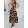 imagePRETTYGARDEN Womens Summer Floral One Shoulder Maxi Dress Knot Ruffle Boho Beach Vacation Wedding Guest Long Sun DressesBlack Multicolored Floral