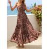 imagePRETTYGARDEN Womens Summer Floral One Shoulder Maxi Dress Knot Ruffle Boho Beach Vacation Wedding Guest Long Sun DressesDot Coffee White