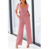 imagePRETTYGARDEN Womens Summer One Piece Jumpsuits Dressy Casual Short Sleeve Square Neck Wide Leg Rompers Travel Outfit ClothesDusty Pink