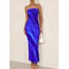 imagePRETTYGARDEN Womens Summer Printed Tube Maxi Dress Strapless Bodycon Sleeveless Long Beach Vacation DressesBlue Watercolour