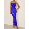 imagePRETTYGARDEN Womens Summer Printed Tube Maxi Dress Strapless Bodycon Sleeveless Long Beach Vacation DressesBlue Watercolour