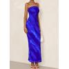 imagePRETTYGARDEN Womens Summer Printed Tube Maxi Dress Strapless Bodycon Sleeveless Long Beach Vacation DressesBlue Watercolour