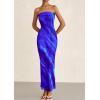 imagePRETTYGARDEN Womens Summer Printed Tube Maxi Dress Strapless Bodycon Sleeveless Long Beach Vacation DressesBlue Watercolour