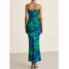 imagePRETTYGARDEN Womens Summer Printed Tube Maxi Dress Strapless Bodycon Sleeveless Long Beach Vacation DressesGreen Floral