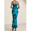 imagePRETTYGARDEN Womens Summer Printed Tube Maxi Dress Strapless Bodycon Sleeveless Long Beach Vacation DressesLake Blue Floral
