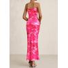 imagePRETTYGARDEN Womens Summer Printed Tube Maxi Dress Strapless Bodycon Sleeveless Long Beach Vacation DressesPink Floral