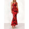 imagePRETTYGARDEN Womens Summer Wedding Guest Dress 2026 Spring Cowl Neck Mesh Bodycon Formal Cocktail Party Floral Maxi DressesBlack Red Flower
