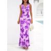 imagePRETTYGARDEN Womens Summer Wedding Guest Dress 2026 Spring Cowl Neck Mesh Bodycon Formal Cocktail Party Floral Maxi DressesFloral Purple