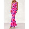 imagePRETTYGARDEN Womens Summer Wedding Guest Dress 2026 Spring Cowl Neck Mesh Bodycon Formal Cocktail Party Floral Maxi DressesFloral Purple Pink