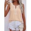 imagePRETTYGARDEN Womens Tank Tops 2026 Summer Causal V Neck Sleeveless Shirts Floral Print Embroidered Beach Vacation Boho TopBeige