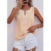 imagePRETTYGARDEN Womens Tank Tops 2026 Summer Causal V Neck Sleeveless Shirts Floral Print Embroidered Beach Vacation Boho TopBeige