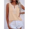 imagePRETTYGARDEN Womens Tank Tops 2026 Summer Causal V Neck Sleeveless Shirts Floral Print Embroidered Beach Vacation Boho TopBeige