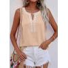 imagePRETTYGARDEN Womens Tank Tops 2026 Summer Causal V Neck Sleeveless Shirts Floral Print Embroidered Beach Vacation Boho TopBeige