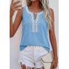 imagePRETTYGARDEN Womens Tank Tops 2026 Summer Causal V Neck Sleeveless Shirts Floral Print Embroidered Beach Vacation Boho TopLight Blue