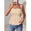 imagePRETTYGARDEN Womens Tube Tops Trendy 2026 Summer Casual Ruffle Hem Cute Tank Tops Going Out Strapless Shirts Vacation OutfitsBeige Yellow