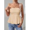 imagePRETTYGARDEN Womens Tube Tops Trendy 2026 Summer Casual Ruffle Hem Cute Tank Tops Going Out Strapless Shirts Vacation OutfitsBeige Yellow