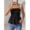 imagePRETTYGARDEN Womens Tube Tops Trendy 2026 Summer Casual Ruffle Hem Cute Tank Tops Going Out Strapless Shirts Vacation OutfitsBlack