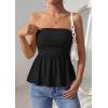 imagePRETTYGARDEN Womens Tube Tops Trendy 2026 Summer Casual Ruffle Hem Cute Tank Tops Going Out Strapless Shirts Vacation OutfitsBlack