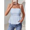 imagePRETTYGARDEN Womens Tube Tops Trendy 2026 Summer Casual Ruffle Hem Cute Tank Tops Going Out Strapless Shirts Vacation OutfitsLight Blue