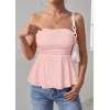 imagePRETTYGARDEN Womens Tube Tops Trendy 2026 Summer Casual Ruffle Hem Cute Tank Tops Going Out Strapless Shirts Vacation OutfitsPink