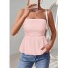 imagePRETTYGARDEN Womens Tube Tops Trendy 2026 Summer Casual Ruffle Hem Cute Tank Tops Going Out Strapless Shirts Vacation OutfitsPink
