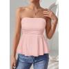 imagePRETTYGARDEN Womens Tube Tops Trendy 2026 Summer Casual Ruffle Hem Cute Tank Tops Going Out Strapless Shirts Vacation OutfitsPink