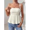 imagePRETTYGARDEN Womens Tube Tops Trendy 2026 Summer Casual Ruffle Hem Cute Tank Tops Going Out Strapless Shirts Vacation OutfitsWhite