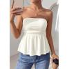 imagePRETTYGARDEN Womens Tube Tops Trendy 2026 Summer Casual Ruffle Hem Cute Tank Tops Going Out Strapless Shirts Vacation OutfitsWhite