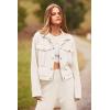 imagePRETTYGARDEN Womens Two Piece Sets Fall 2026 Long Sleeve Button Down Shacket Jacket Long Sweatpants Tracksuit Winter ClothesBeige
