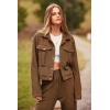 imagePRETTYGARDEN Womens Two Piece Sets Fall 2026 Long Sleeve Button Down Shacket Jacket Long Sweatpants Tracksuit Winter ClothesCamel