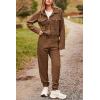 imagePRETTYGARDEN Womens Two Piece Sets Fall 2026 Long Sleeve Button Down Shacket Jacket Long Sweatpants Tracksuit Winter ClothesCamel