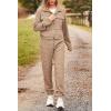 imagePRETTYGARDEN Womens Two Piece Sets Fall 2026 Long Sleeve Button Down Shacket Jacket Long Sweatpants Tracksuit Winter ClothesDark Khaki