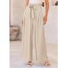 imagePRETTYGARDEN Womens Wide Leg Work Pants Business Casual High Waisted Loose Palazzo Trouser Summer ClothesBeige